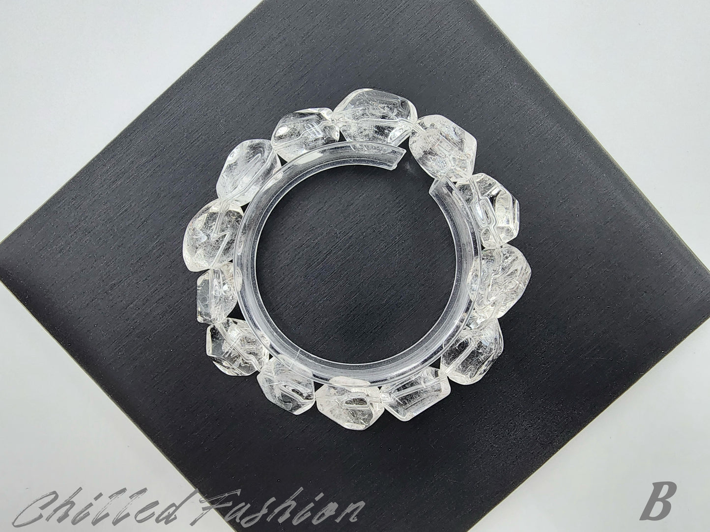 [Bracelet] Faceted Clear Quartz Bracelet