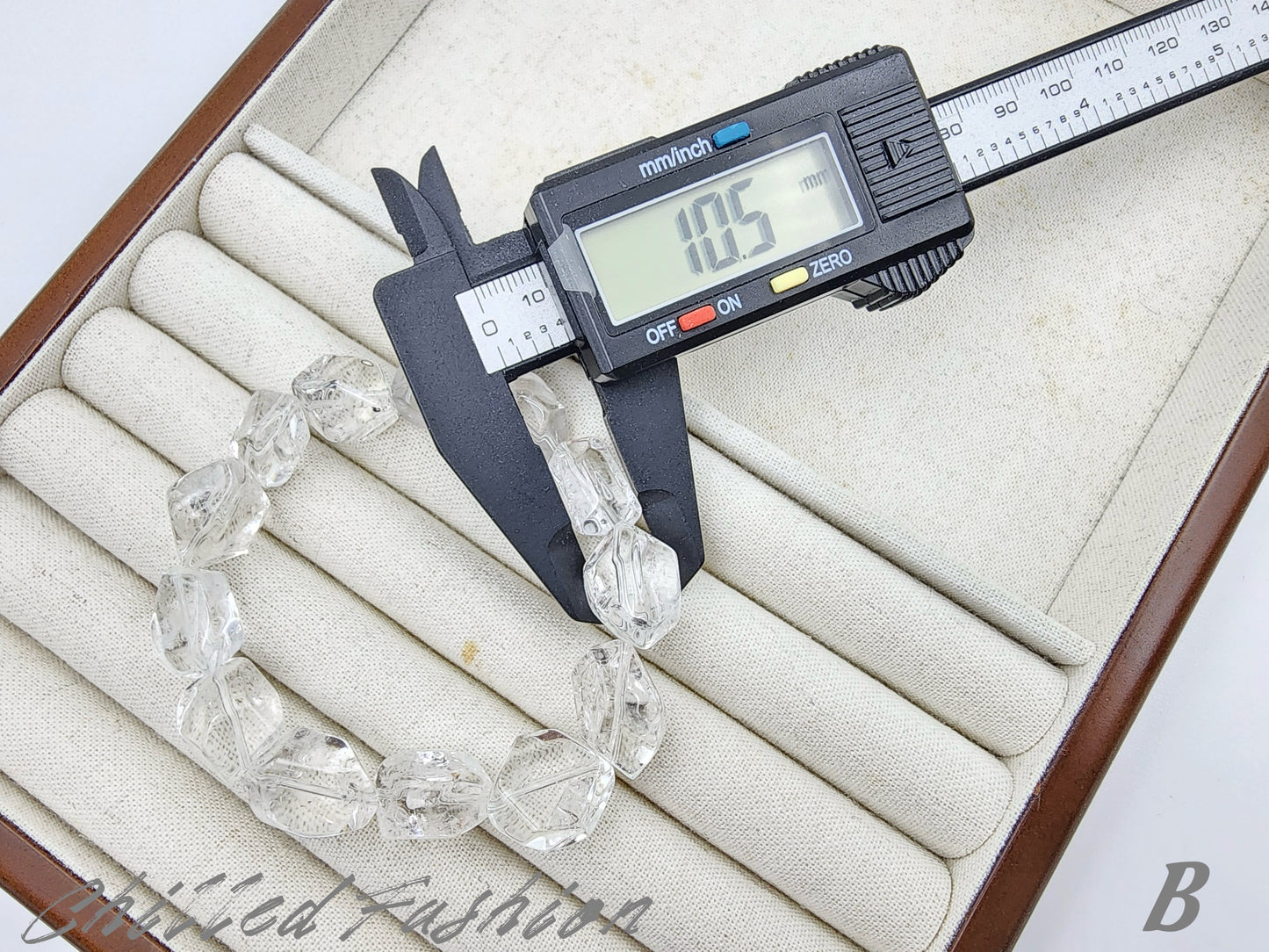 [Bracelet] Faceted Clear Quartz Bracelet