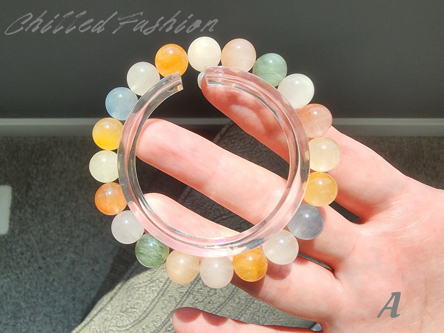 [Bracelet] 9mm Colorful Rabbit Hair Quartz Bracelet