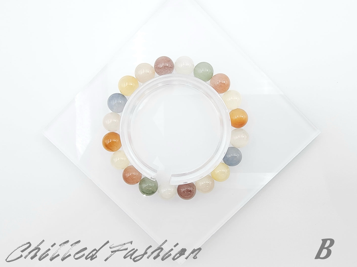 [Bracelet] 9mm Colorful Rabbit Hair Quartz Bracelet