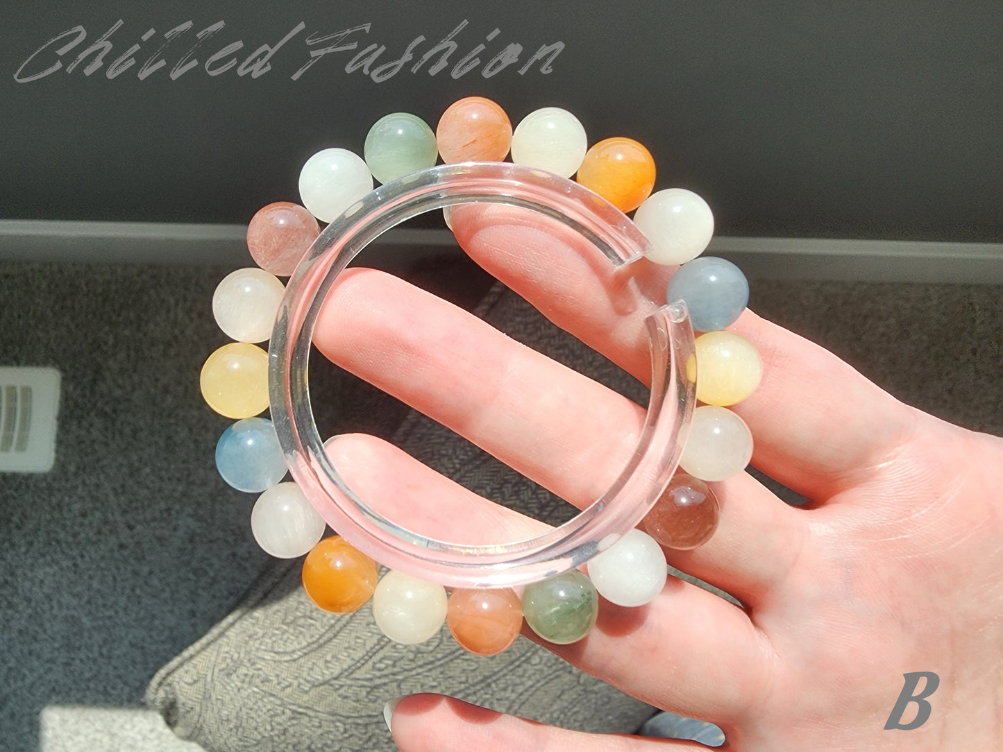 [Bracelet] 9mm Colorful Rabbit Hair Quartz Bracelet