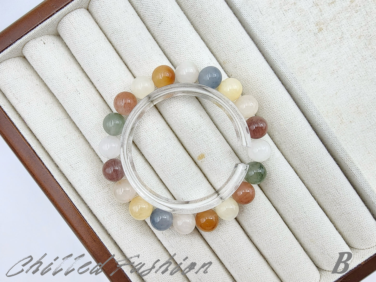 [Bracelet] 9mm Colorful Rabbit Hair Quartz Bracelet