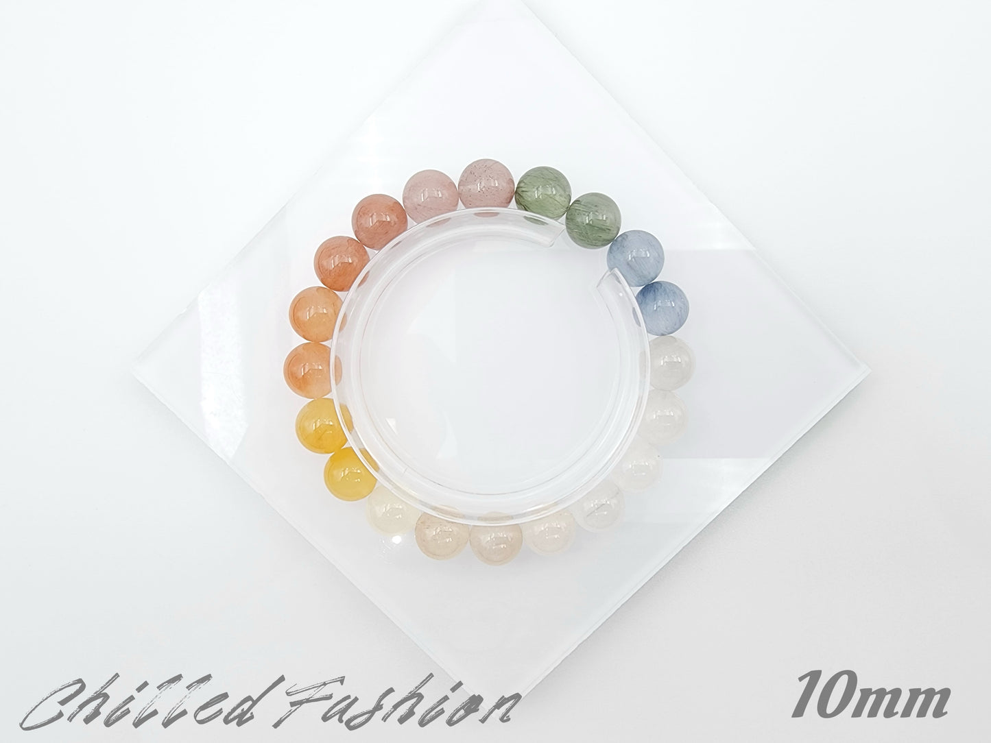[Bracelet] Rainbow Rabbit Hair Quartz Bracelet