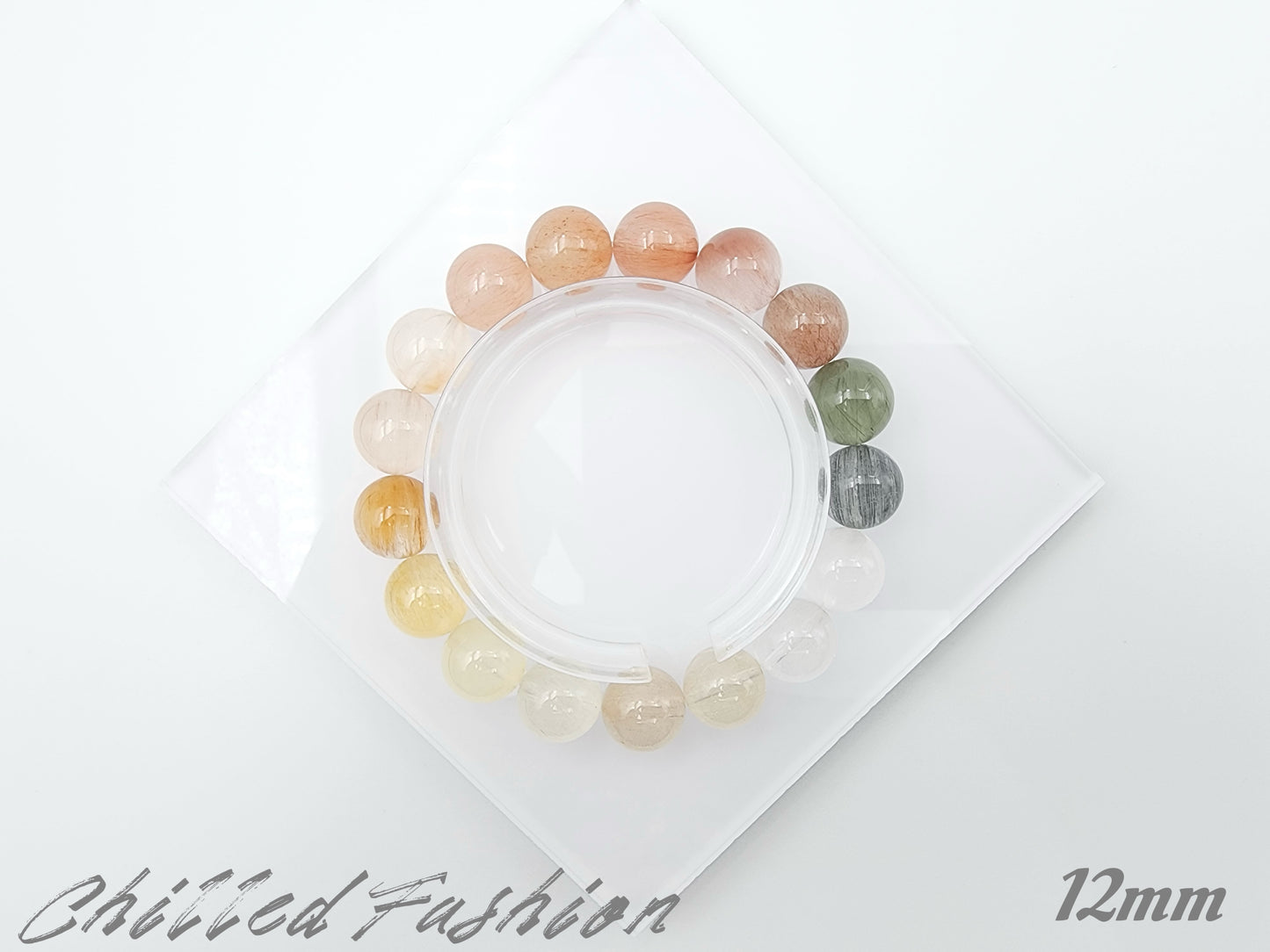 [Bracelet] Rainbow Rabbit Hair Quartz Bracelet