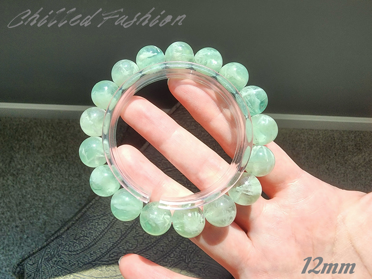 [Bracelet] Green Feather Fluorite Bracelet