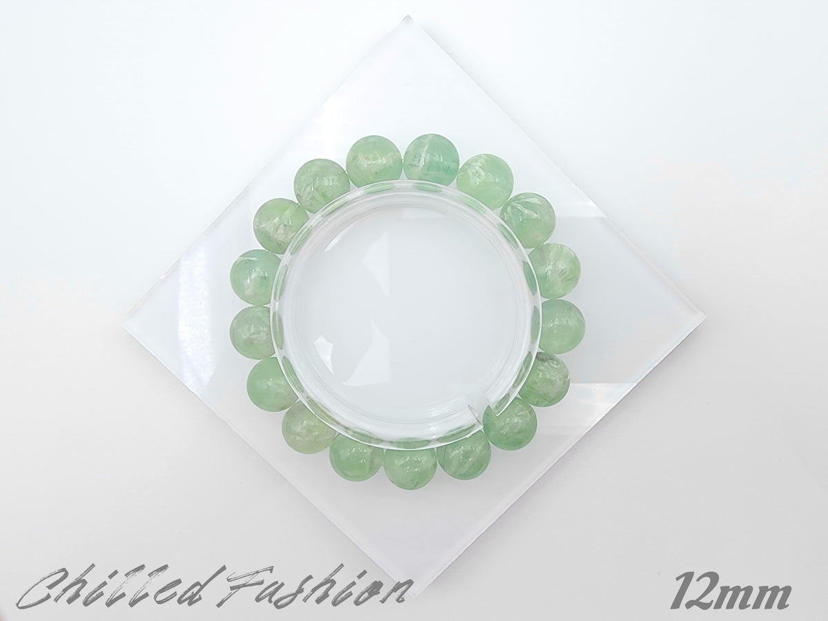 [Bracelet] Green Feather Fluorite Bracelet