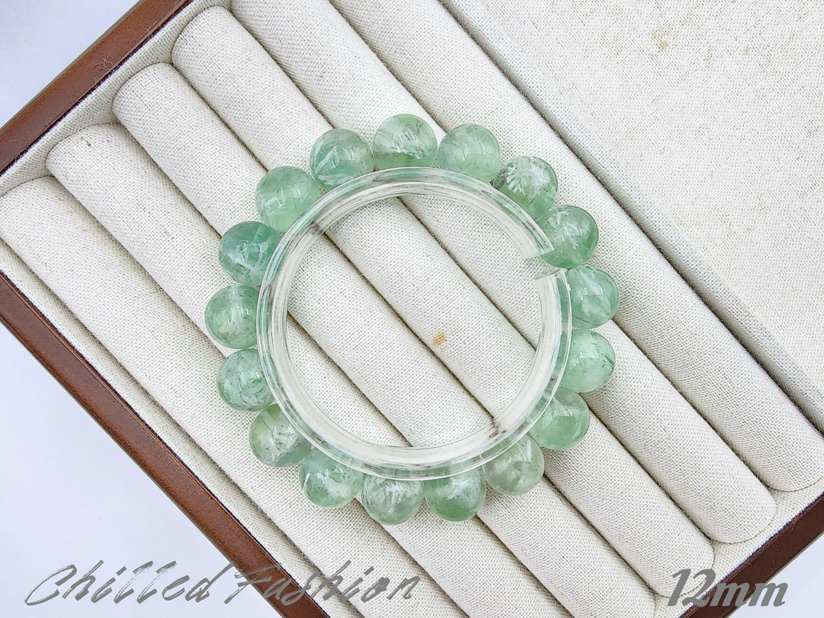 [Bracelet] Green Feather Fluorite Bracelet