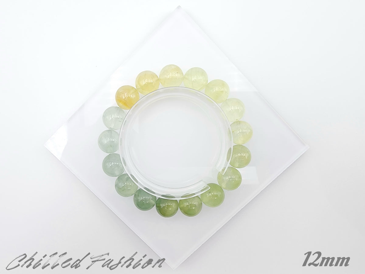 [Bracelet] Green to Yellow Gradient Prehnite Bracelet